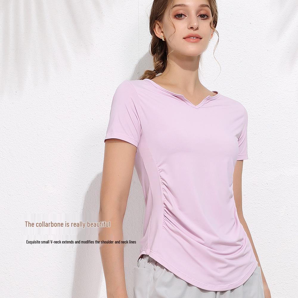 Summer 2023 Quick-Dry Plus Size Women's Yoga & Running Set - Short-Sleeve Top