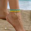 Summer Fashion Multilayer Rice Beads Starfish Pendant Anklet for Women Female Boho Colorful Zircon Beach Foot Ankle Chain Gifts