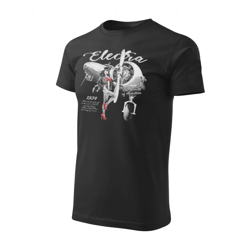 

American L-10 Electra Monoplane Airliner Aviation Theme T-Shirt Short Sleeve Casual 100% Cotton O-Neck Mens T-shirt Size S-3X... S разноцветный
