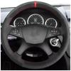 For Mercedes-Benz W204 C-Class 2007-2010 C300 C230 C280 C180 C260 C200 Black Hand-sewing Suede Car Steering Wheel Cover
