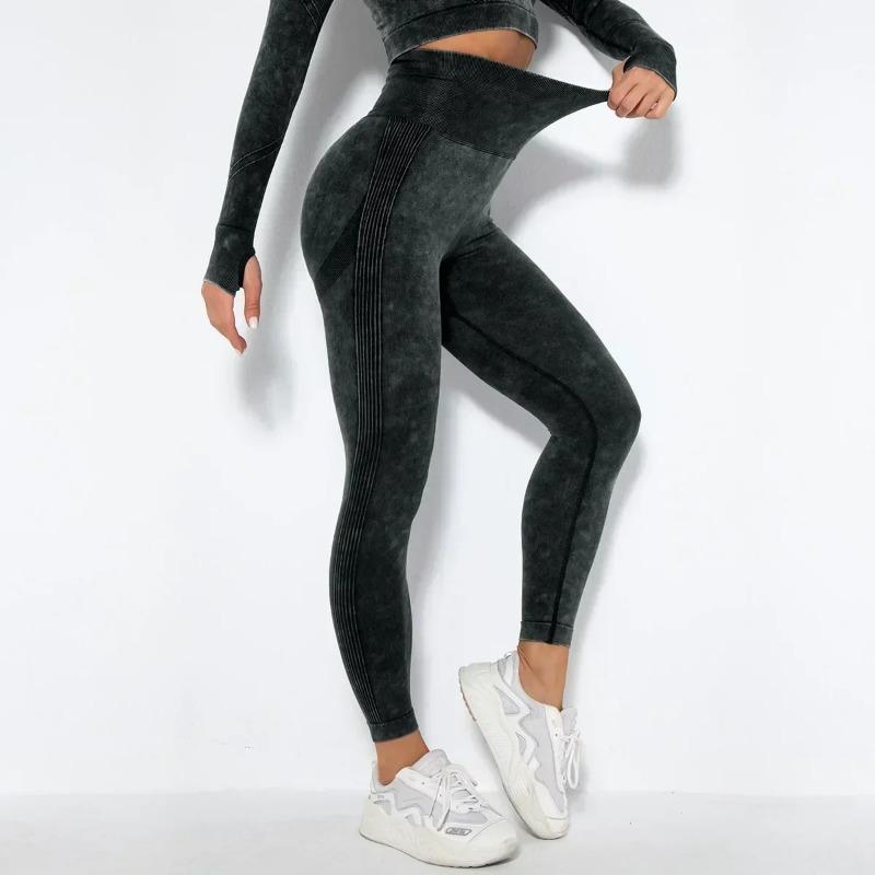 Pantaloni de yoga subțiri, solidi, fără sudură, Pantaloni de modă pentru femei, jambiere cu talie înaltă, pantaloni de yoga tricotati, pantaloni de fitness sport 30187