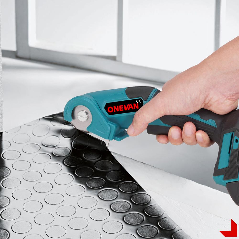 ONEVAN 800W Akku-Elektroschere Stoffschneider Metall Teppichschneidwerkzeuge Aluminiumlegierung Edelstahlmesser für Makita Akku