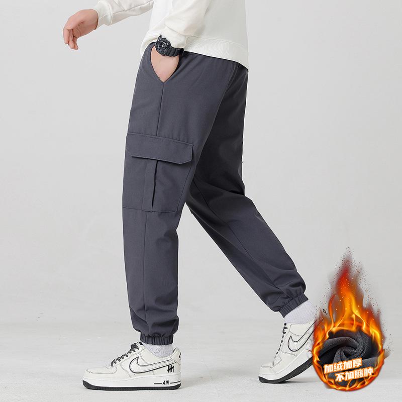 Men's Soft Shell Casual Workwear Pants - Winter Plus Velvet Outdoor Sports Trousers