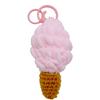 Handmade Woolen Woven Ice Cream Keychain, Simulated Ice Cream Cone Bag, Small Pendant, Cute Hanging Decoration, Small Gift