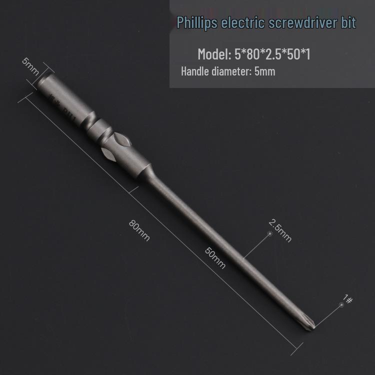 Hardened 5mm Magnetic S2 Steel Phillips Electric Screwdriver Bit Set