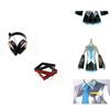 Hatsune Miku Vocaloid Pu Cosplay Top Jurk Strik Set Voor Kerstshow