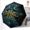 Magical Octopus Wizard Hat: Mystical Sea Creature Art PrintUmbrella, Portable 3-Fold Compact Umbrella for Men & Women Gift