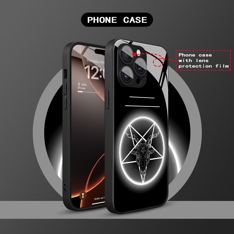 Mysterious Aperture Pattern Glass Phone Case Suitable for iPhone 17 16 15 14 13 12 11 Pro Max Plus Anti Drop and Shockproof