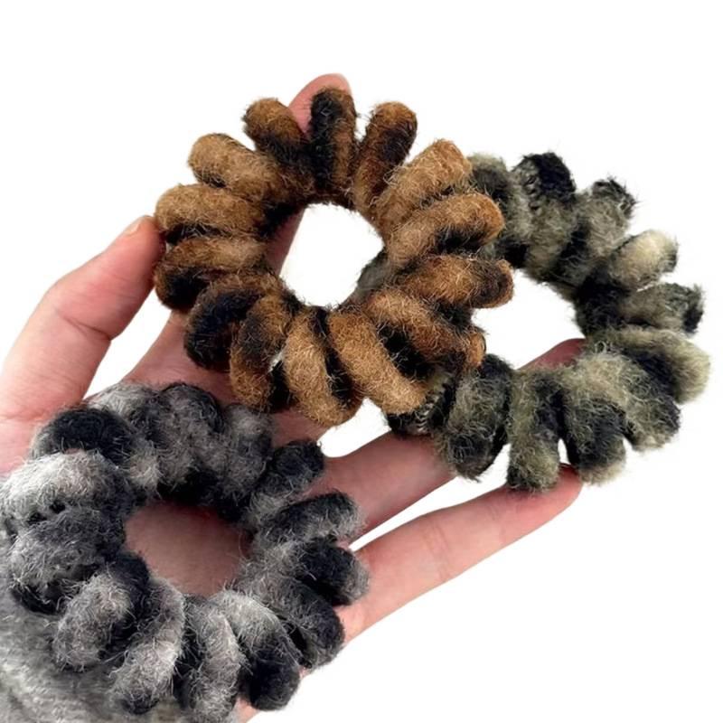 Korean Leopard Print Plush Elastic Hair Ties - Autumn/Winter Collection