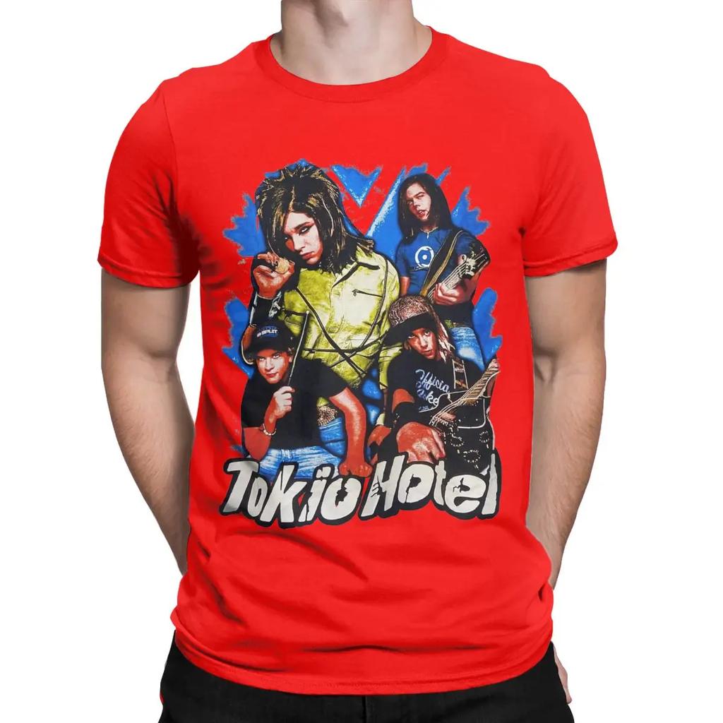 Men T-Shirt Tokio Hotel Poster Art Funny Cotton Tee Shirt Short Sleeve Bill Kaulitz T Shirts O Neck Clothing Birthday Present