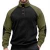 Spring and Autumn Men's Outdoor Raglan Sleeve Casual Stand Collar Loose Corduroy Long Sleeve Sweatshirt
