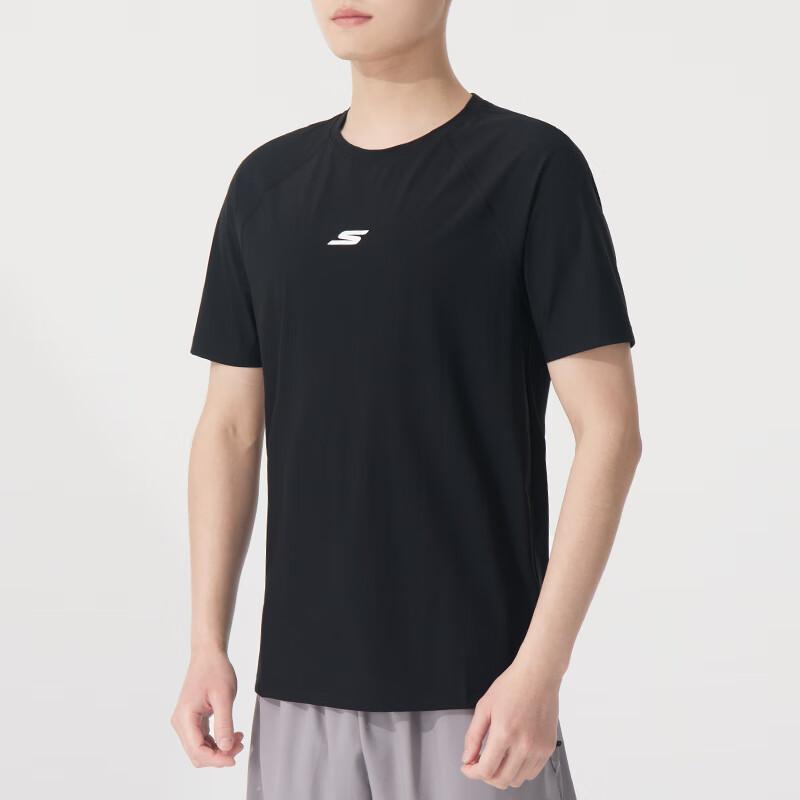 Skechers Fashion Sports Series Comfortable Breathable Casual Running Training Short Sleeve T-Shirt Unisex Tops Black P224U046-03K8