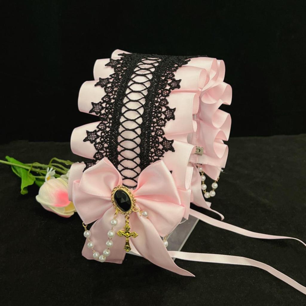 Lolita Lace Ribbon Bow Headband & Skirt Headdress