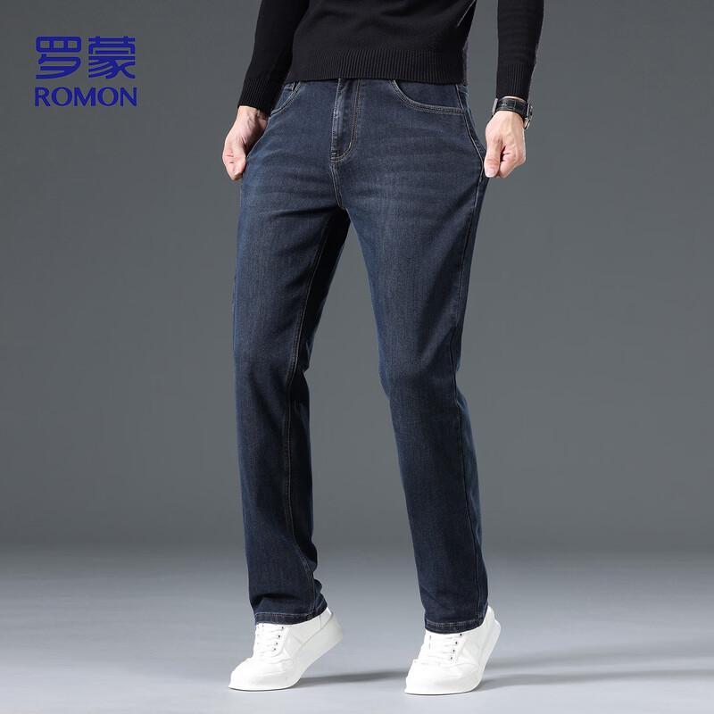 ROMON Men's Business Casual Straight-Leg Jeans