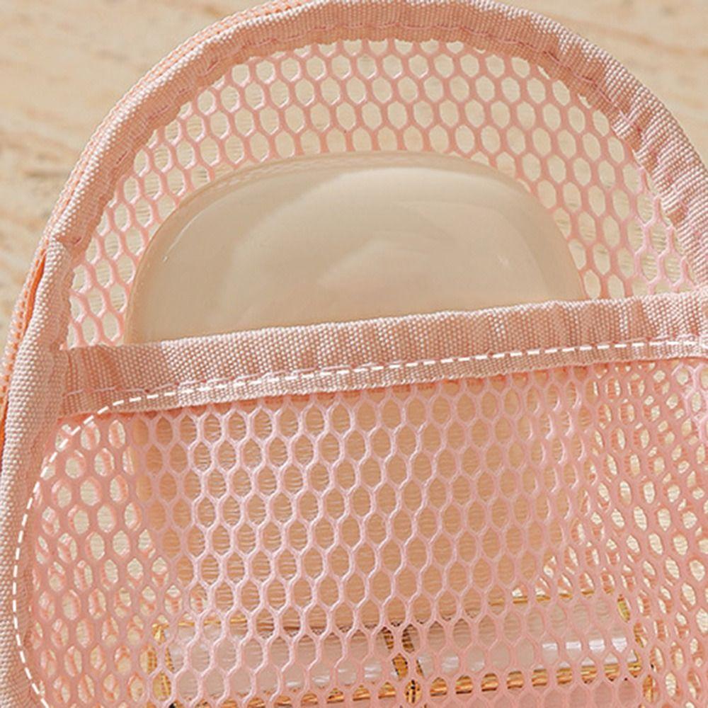 Solid Color Mesh Cosmetic Bag S/M/L Cosmetic Accessories Organizer Toiletry Storage Bag  Lipstick