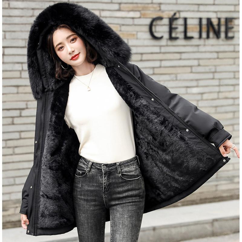 Autumn and Winter Parka Mid To Long Down Coat, Cotton Jacket Adding Velvet and Thickening Cotton Coat, Warm and Casual Cotton Jacket
