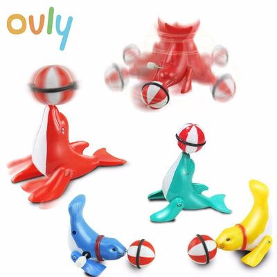 Lindos juguetes de cuerda de león marino, juguetes de baño para bebés, juguete de plástico con mecanismo de relojería para piscina, divertidos juegos de agua, juguetes educativos para niños, regalos