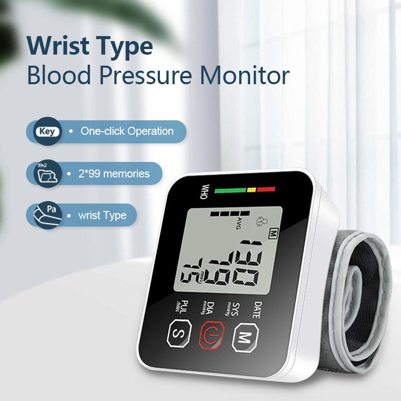 Wrist Medical Bp Cuff Blood Pressure Monitor Machine 2 Users 99 Memories Digital Electronic Blood Pressure Monitor Health Wrist Plastic