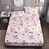 Pink Floral Bed Sheet Set Soft Cotton 4 Pieces Queen Botanical Bed Set, 8 Inch Deep Pocket Fitted Sheet, Flat Sheet, Pillowcases
