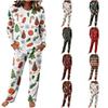 Neck Long Sleeve Wide Leg Pajama Set for Casual Loungewear