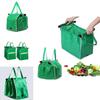 Reusable Green Non-woven Fabric Foldable Supermarket Trolley Bag Convenient Shopping Cart Bag