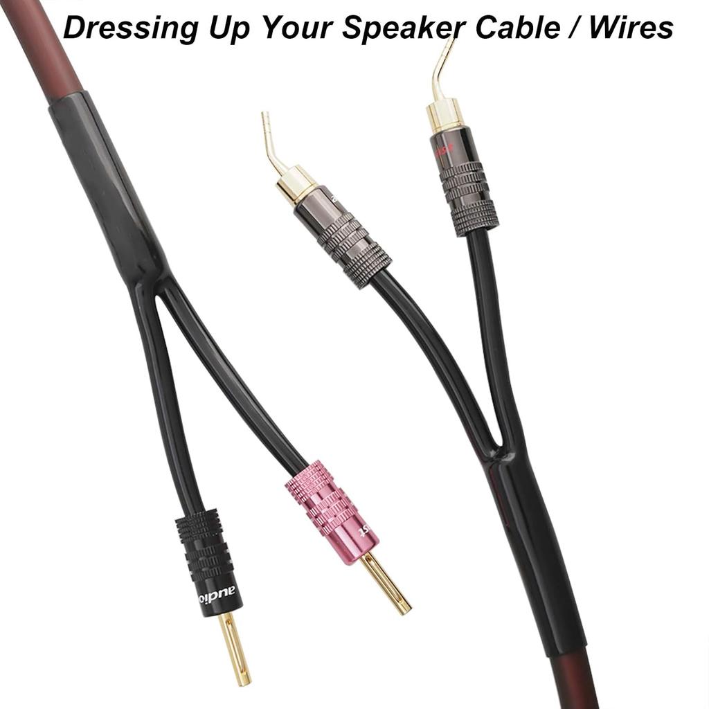 Cable Pants,Speaker Wire Pants, Speaker Pants (12mm- 2X 5.5mm, 8-Pack, Black) Dressing Up Or Protecting Your Cable Wires