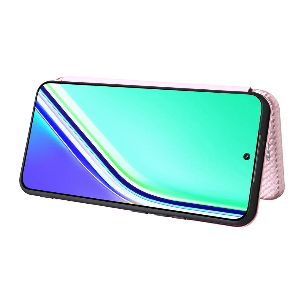 For Realme P3 Pro 5G Case Carbon Fiber Texture Drop-Proof PU Leather Phone Cover