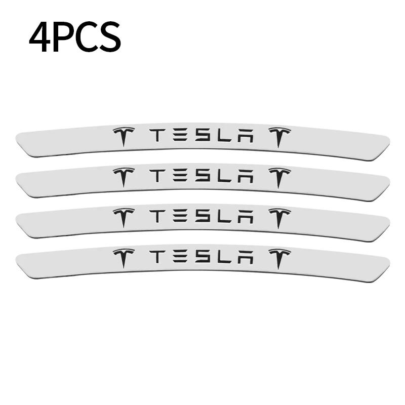 

Car Sticker 2025 Hot 4Pcs 3D Logo Car Wheel Hub Rim Badge Emblem Decal Sticker For Tesla Model 3 Model S Model Y X Roadster Auto For Tesla