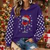 Women's Christmas Print Long Sleeve Top, Casual Comfortable Winter Shirt for Everyday Wear