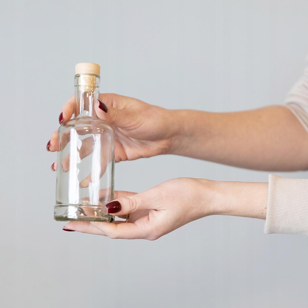 Tadek Glass Bottle 250ml For Liqueurs Alcohol Juice With Cork