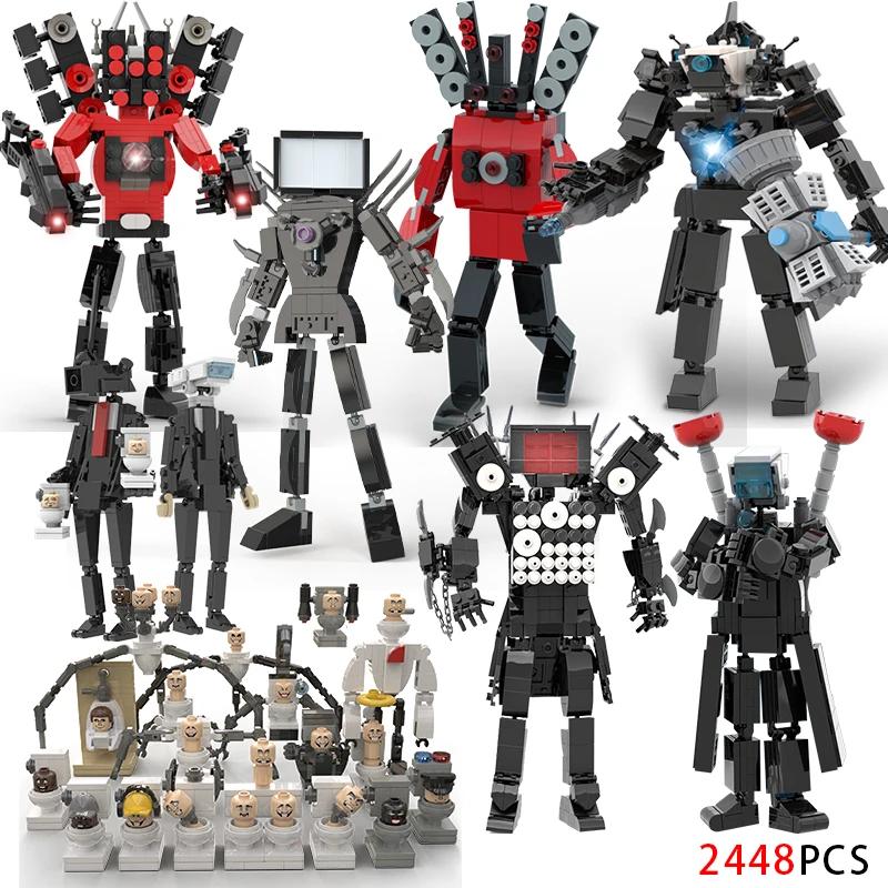 MOC Skibidi Toilette Bausteine Set Titan Speakerman Cameraman Tvman Steine DIY Modell Spielzeug für Kinder Neujahrs Geburtstagsgeschenke