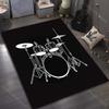 Drum Set On Black Background Print Carpet for Living Room Bedroom Bedside Sofa Table Floor Mat Home Area Rug Decor Large Size