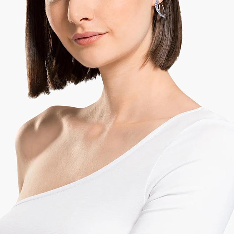 Swarovski Twist Rhodium Plated Pierced Earrings Women earrings Blue 5582807