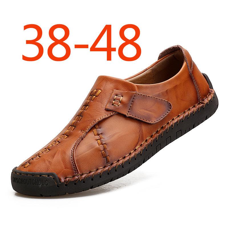 Neue Lederschuhe Herren Casual Atmungsaktiv Business Herren Doudou Schuhe Weiche Sohle Retro Handgefertigt Große Größe Lederschuhe Herren