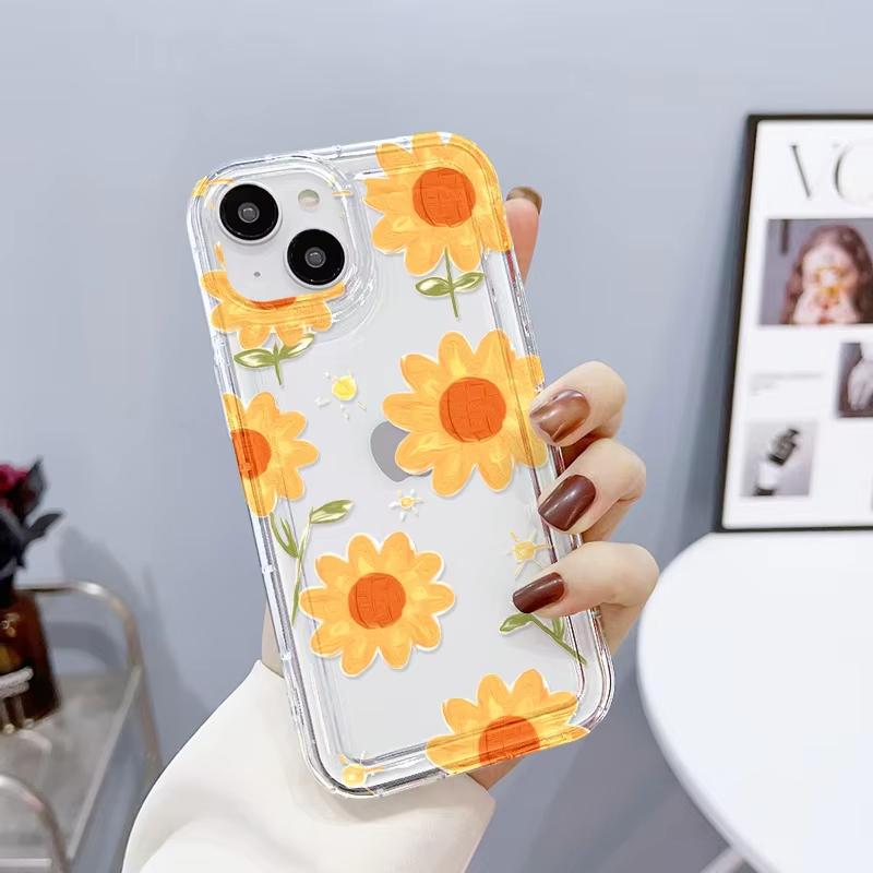 Colourful Flowers Phone Cases For iPhone 17 16 Pro Max 17 Air 15 11 14 13 12 Promax 16 15 Plus Clear Soft Silicone Cover