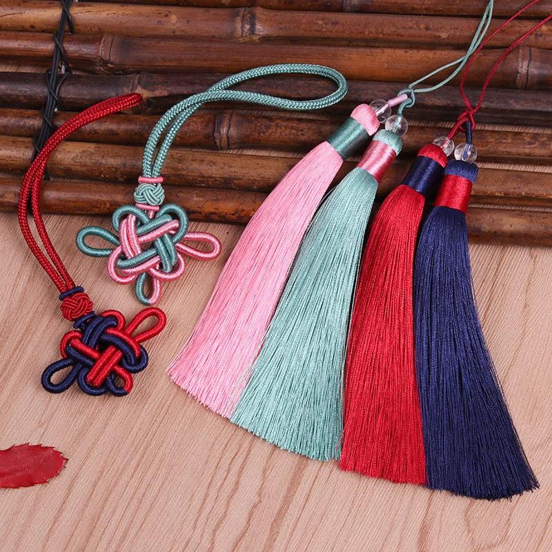 Two-Color Auspicious Chinese Knot Tassel Pendant for DIY Car Decoration кофейный/света кофе