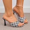 Fashion Design Stiletto High Heel Sandals Women Summer Plus Size 43 Square Toe Sandals Woman Elegant Party High Heeled Shoes