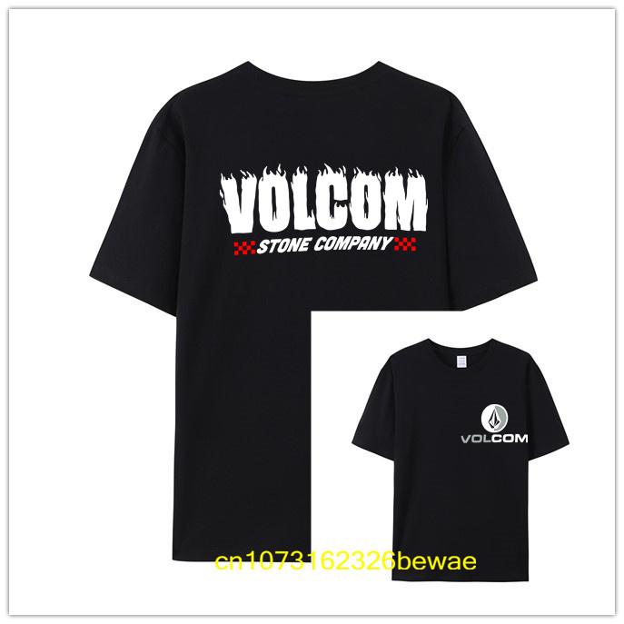 2023 Feiertag Sommer Herren T-Shirt Volcom stone 100% Baumwolle Erstaunliche Qualität Bequem Schwarz Cas