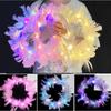 Christmas White Feather Luminous Garland New Year Women Hairband LED Feather Headband  Party