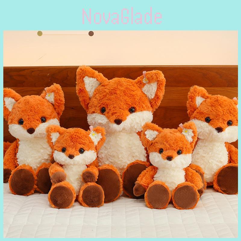Adorable Running Fox Plush Toy Cute Fox Doll For Sleep And Birthday Gift 30cm 45cm 65cm