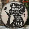 Metal Wall Art Spanish Woman Gift Motivational Latino Silhouette Quote 20x20 cm