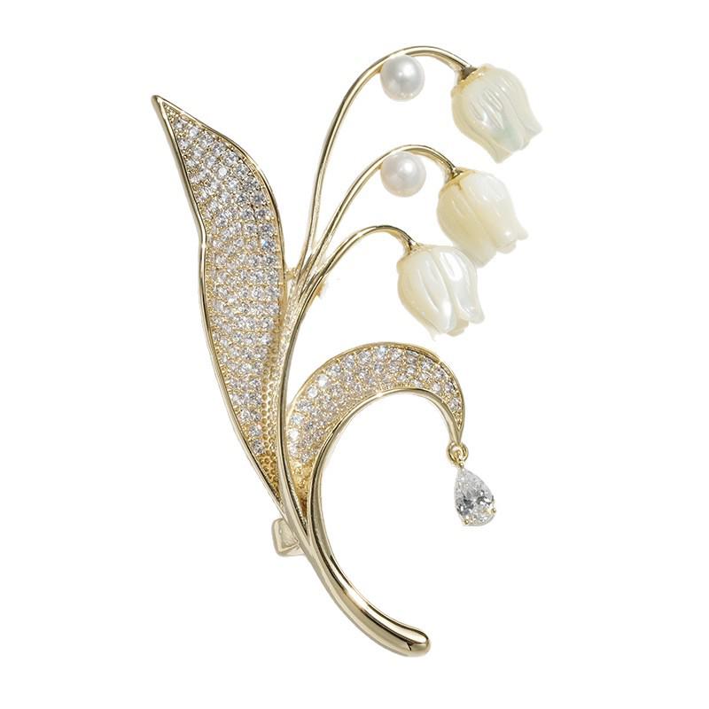 Высококачественная брошь-колокольчик с жемчугом от Tian She