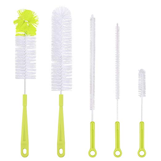 Hot Sale 5 Pack Long Handle Bottle Cleaning Brushes Set Bottle Cleaner