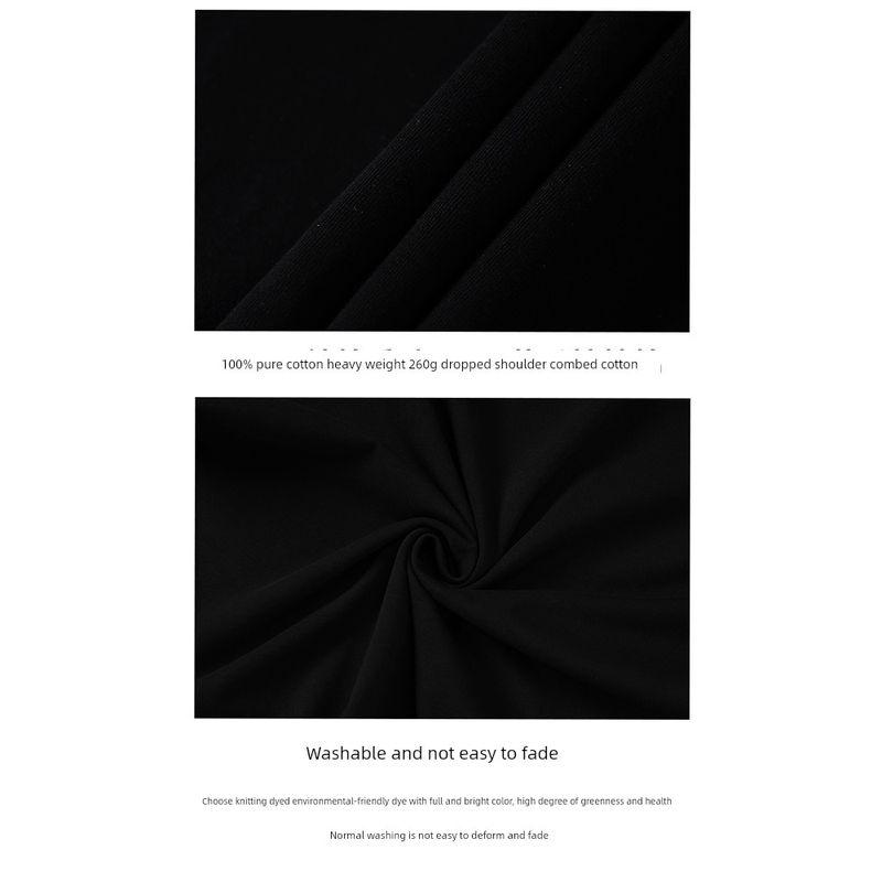 Wassup Heods Phantom Letter Logo Pure Cotton T-Shirt Summer Base Layer Loose Short-Sleeve Trendy Brand for Men and Women Couples