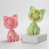 Battery-Powered Cute Cat Handheld Fan, Portable ABS Electric Fan.