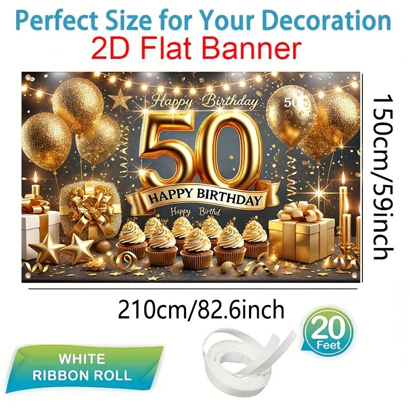 2D flaches Banner 1 Stück 50. Geburtstag Partybanner speziell für die 50. Geburtstagsfeier entworfen
