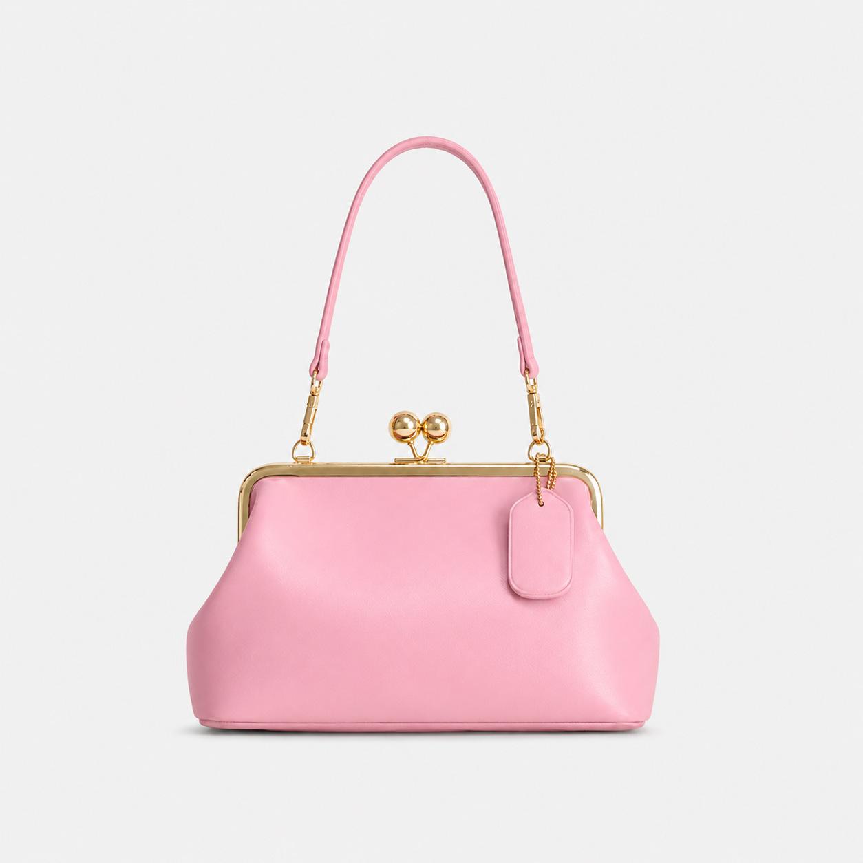 Vintage small kiss lock clip clutch