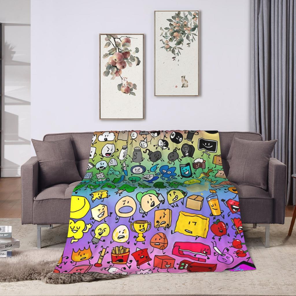 BFDI Inanimate Insanity Alle Charaktere Decke Qualität Warm Weich Überwurfdecke Winter Reise Sofa Bett Bequeme Tagesdecke