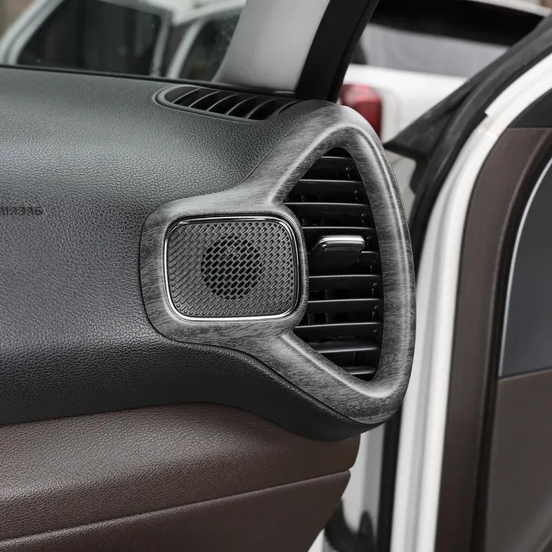 Car Decoration Air Ventilation Covers On Both Sides For Kia S0UL -2025 Red Carbon Fiber Wood Grain Accessories Styling