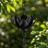 Rain Chain with Lotus Cups Botanical Decorative Outdoor for Courtyard